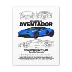 Lamborghini Aventador Wall Art, Stretched Canvas Print, Car Enthusiast Decor, Unique Gift for Him, Automotive Artwork