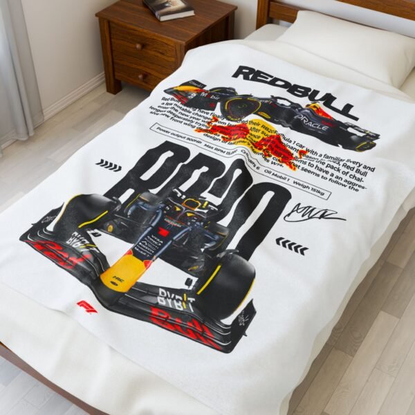 Red Bull Racing Velveteen Plush Blanket, Cozy Throw for Racing Fans, Ideal Gift for Drivers, Soft Fleece for Home Decor, Perfect for [...] - Image 3