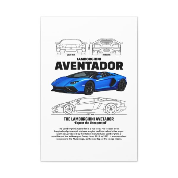 Lamborghini Aventador Wall Art, Stretched Canvas Print, Car Enthusiast Decor, Unique Gift for Him, Automotive Artwork - Image 9